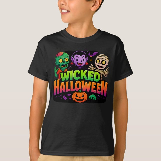 Wicked Halloween Clothes Spooky Outfit Unisex T-Shirt (Front)