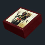 Wicked Krampus Scary Demon Holiday Christmas Xmas Gift Box<br><div class="desc">A very evil looking Krampus stands menacingly with his tongue sticking out in his traditional fashion. Naughty children are crying in the basket strapped to his back. This vintage artwork offers a unique way to show of your holiday spirit.</div>