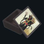 Wicked Krampus Scary Demon Holiday Christmas Xmas Keepsake Box<br><div class="desc">A very evil looking Krampus stands menacingly with his tongue sticking out in his traditional fashion. Naughty children are crying in the basket strapped to his back. This vintage artwork offers a unique way to show of your holiday spirit.</div>