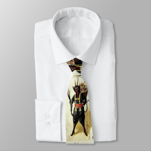Wicked Krampus Scary Demon Holiday Christmas Xmas Tie (Tied)