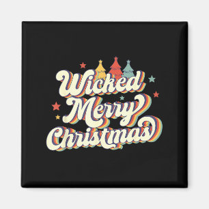 Wicked Merry Christmas Retro Groovy New England Xm Magnet