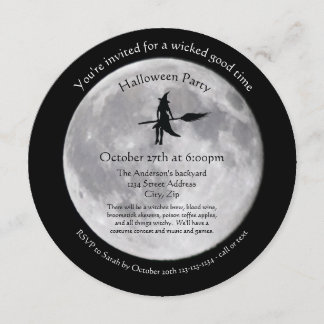 Wicked Moon - Circle Halloween Party Invitation