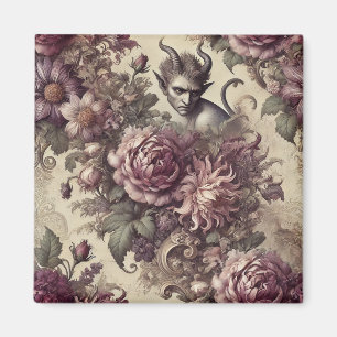 Wicked Plum Petals – Gothic Floral Design Magnet