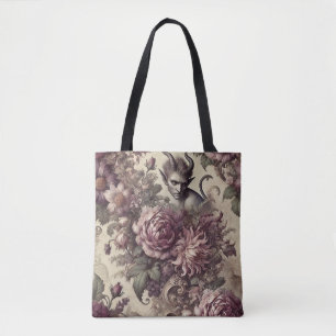 Wicked Plum Petals – Gothic Floral Design Tote Bag