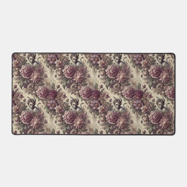 Wicked Plum Petals – Gothic Victorian Desk Mat (Front)