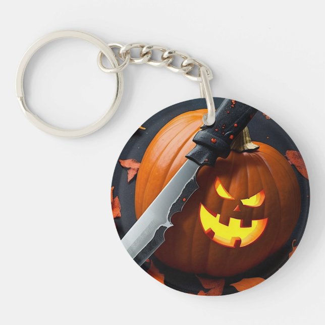 Wicked Pumpkin - Funny Message Keychain (Front)