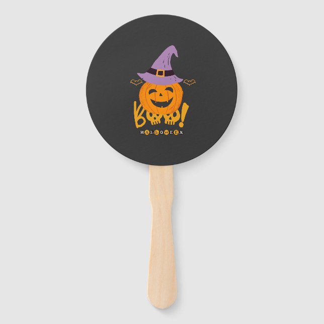Wicked Pumpkin Hand Fan (Front)