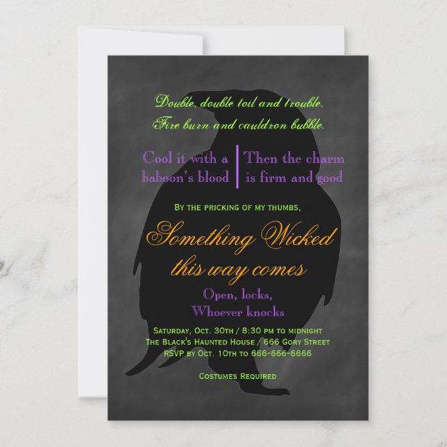 Wicked Raven Halloween Invitation (Front)