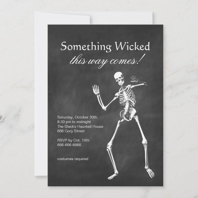 Wicked Skeleton Halloween Invitation (Front)