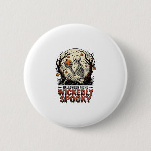 Wicked Skeleton Halloween Vintage Engraving Design 6 Cm Round Badge