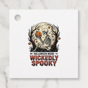 Wicked Skeleton Halloween Vintage Engraving Design Favour Tags