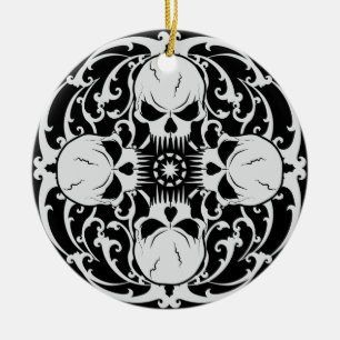 Wicked Skulls Ceramic Ornament