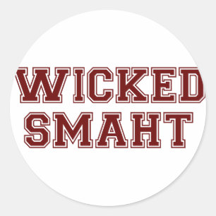 Wicked Smart (Smaht) College Boston Classic Round Sticker