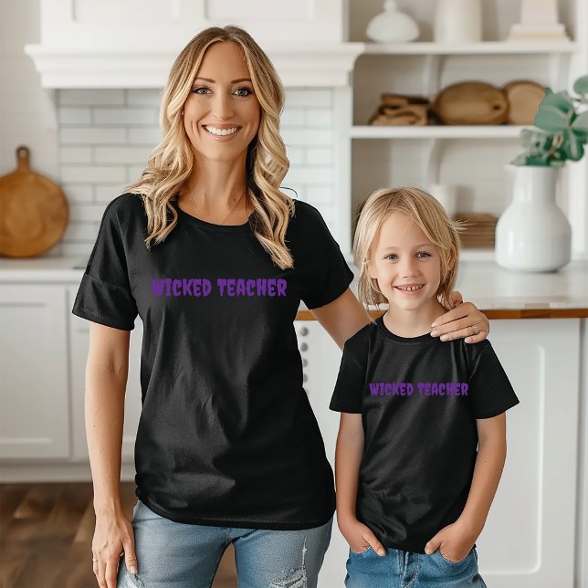 Wicked Teacher purple typography T-Shirt (Creator Uploaded)