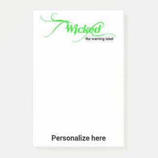 Wicked the warning label notes 4 x 6"