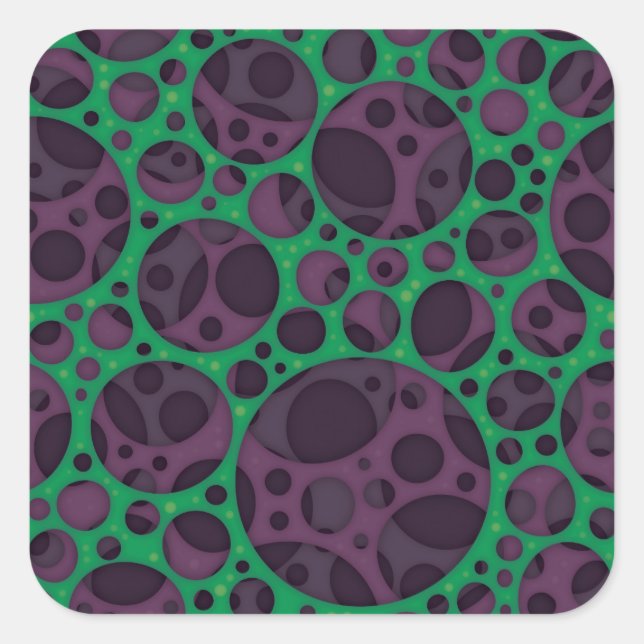 Wicked Trippy Abstract Slime Holes Design Pattern Square Sticker (Front)