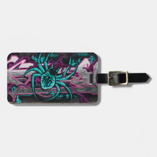 Wicked Turquoise Spider Luggage Tag