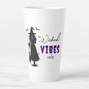 "Wicked Vibes Only" - Halloween Black Witch – Latte Mug
