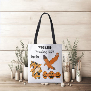 Wicked Wandering Witch Personalised Halloween Cute Tote Bag