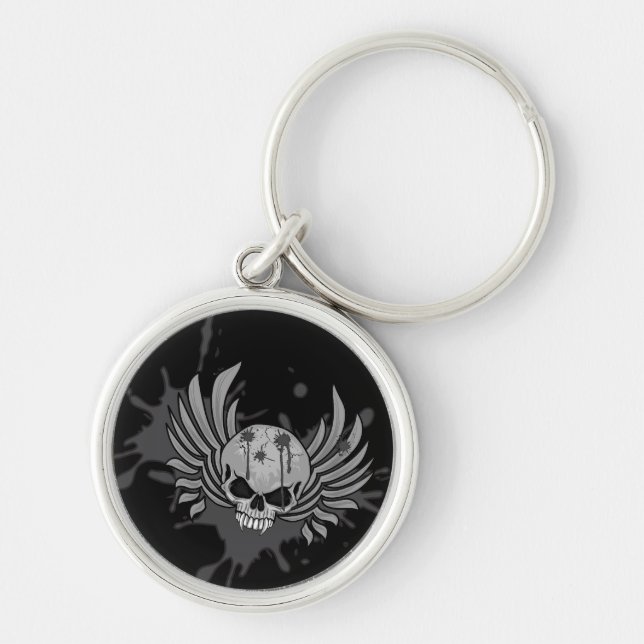 Wicked Winged Skull Key Ring (Front)