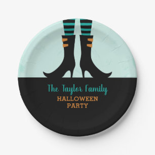 Wicked Witch Boots Personalised Halloween Party Paper Plate