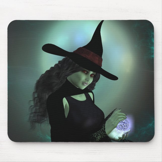 Wicked Witch Casting a Spell Mouse Pad (Front)