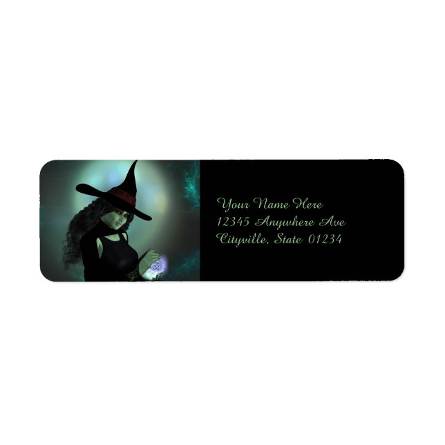 Wicked Witch Casting a Spell Return Address Label (Front)