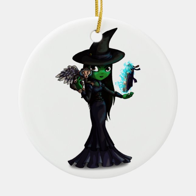 Wicked Witch Ceramic Tree Decoration (Front)