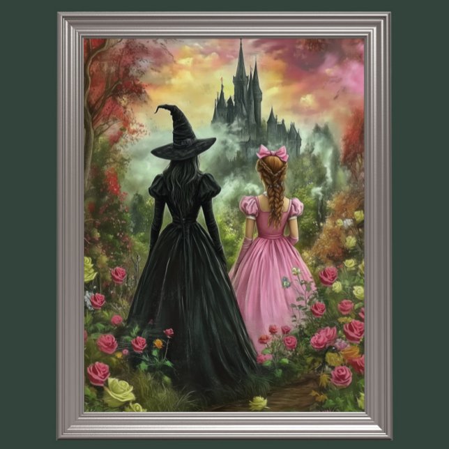 Wicked Witch & Dorothy Digital Art – Wizard of Oz  Poster (Wizard of Oz Inspired Wall Art)