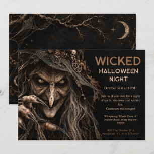Wicked Witch Halloween Costume Party Invitation