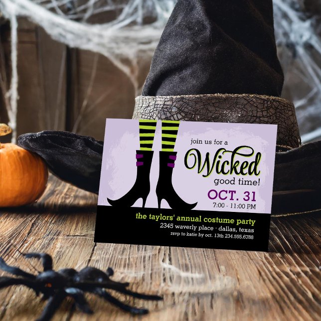 Wicked Witch Halloween Costume Party Invitation (Creator Uploaded)