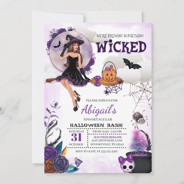 Wicked Witch Halloween Party Invitation (Front)