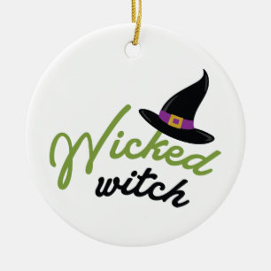 Wicked Witch Hat Ceramic Ornament