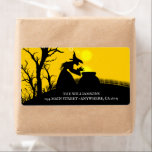 Wicked Witch Silhouette Halloween Return Address<br><div class="desc">A wicked witch and her cauldron,  picket fence and bare tree silhouetted against a spooky sky,  these Halloween return address labels are fun for your invitation envelopes. MATCHING items in our store.</div>