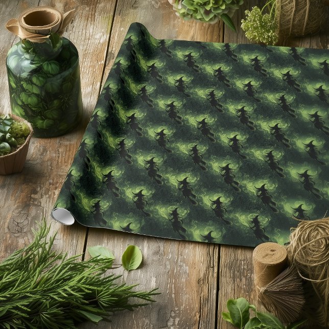 Wicked Witch Silhouette Pattern Wrapping Paper (Creator Uploaded)
