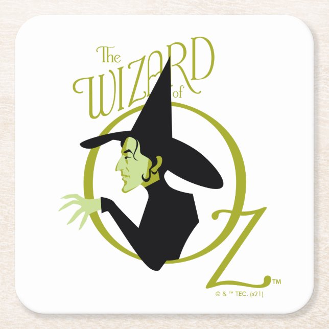 Wicked Witch™ The Wizard Of Oz™ Logo Square Paper Coaster (Front)