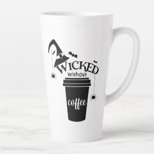 Wicked Without Coffee Cute Funny Black Witch Hat Latte Mug