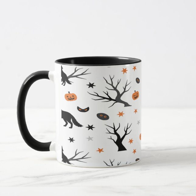 Wicked Wolf Under the Pumpkin Moon Mug (Left)