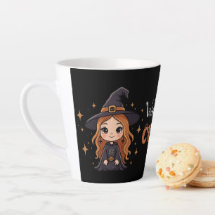 Wickedly Cute Halloween Witch   Spooky Adorable  Latte Mug
