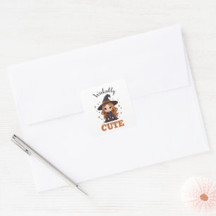 Wickedly Cute Halloween Witch   Spooky Adorable  Square Sticker