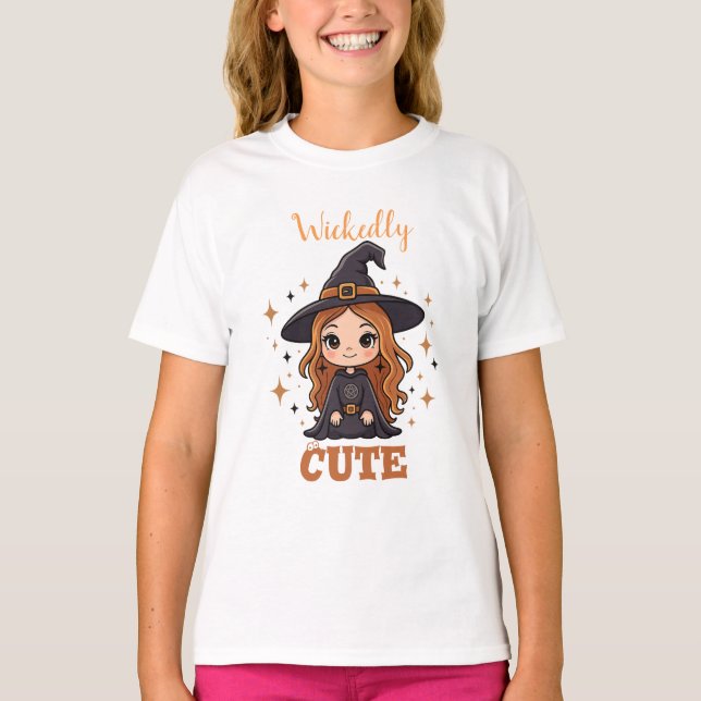 Wickedly Cute Halloween Witch | Spooky Adorable  T-Shirt (Front)