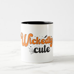 Wickedly cute - pattern for magical Halloween nigh Two-Tone Coffee Mug