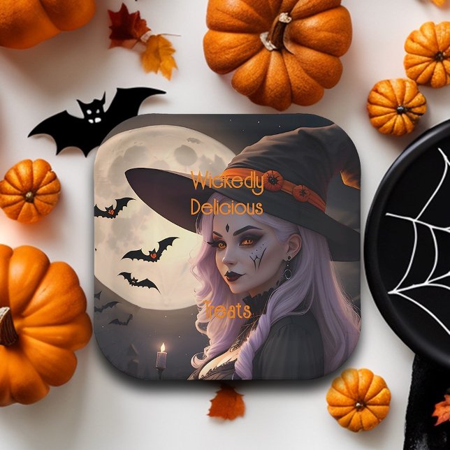 Wickedly Delicious Treats Halloween Party  Paper Plate (Creator Uploaded)