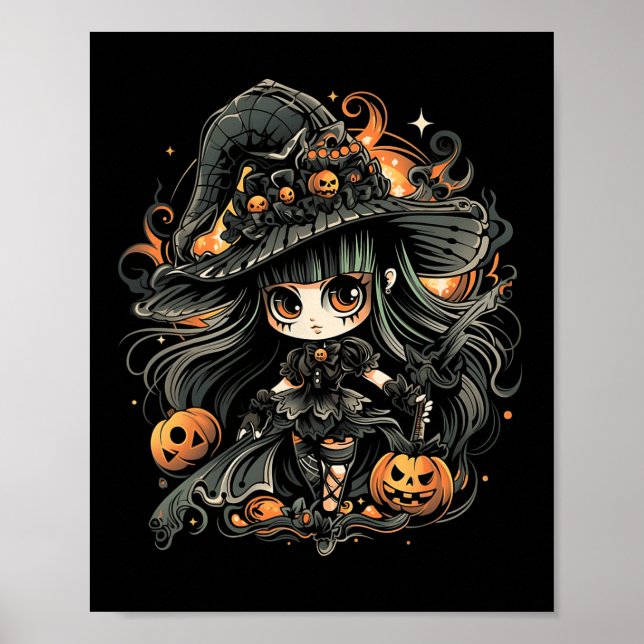 Wickedly Enchanting Halloween Witch Art  Poster (Front)