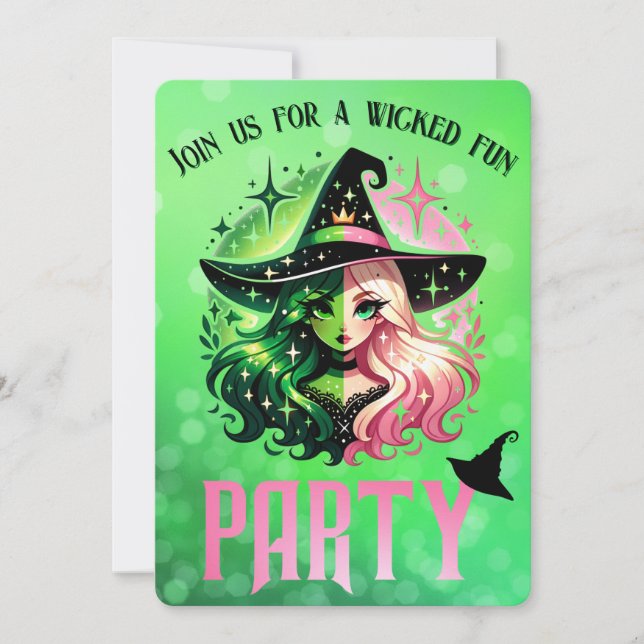 Wickedly Fun Birthday Party Green Pink Glinda (Front)