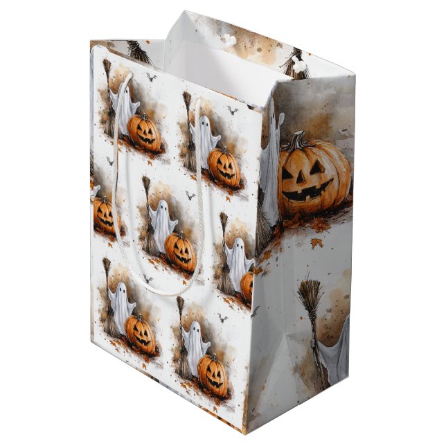Wickedly Fun Halloween Witch  Medium Gift Bag (Back Angled)