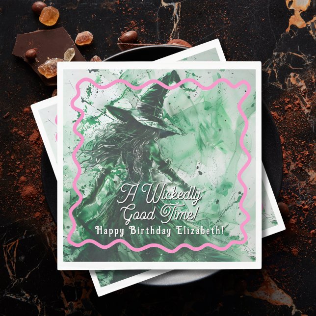 Wickedly Good Time Personalised Happy Birthday Napkin (Creator Uploaded)