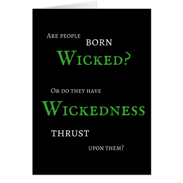 Wickedness Card - Blank Inside (Front)