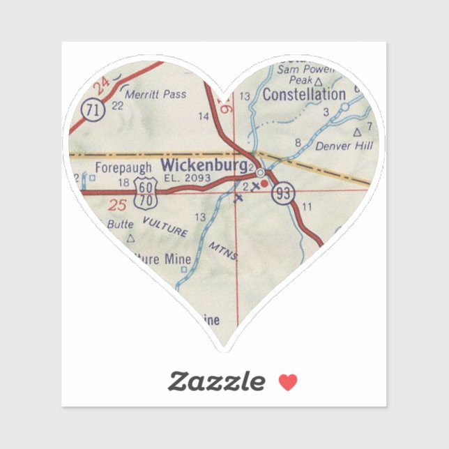 Wickenburg Arizona Vintage Map (Sheet)