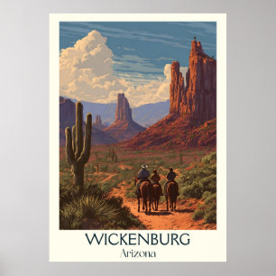 Wickenburg Arizona Vintage Travel Poster   Retro